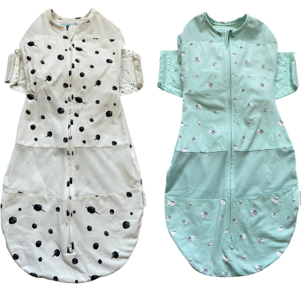 Happiest Baby Snoo Sleep Sack Organic Cotton Size L 4-6 Month Lot Of 2 Planets
